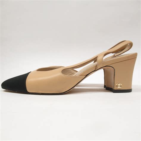 two toned chanel shoes|chanel two tone slingback shoes.